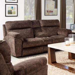 Catnapper Sedona Power Reclining Console Loveseat with Adj